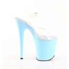 Pleaser - FLAMINGO808 Sandale à bride à la cheville, Pole dance chaussures - Transparent/Bleu Product image
